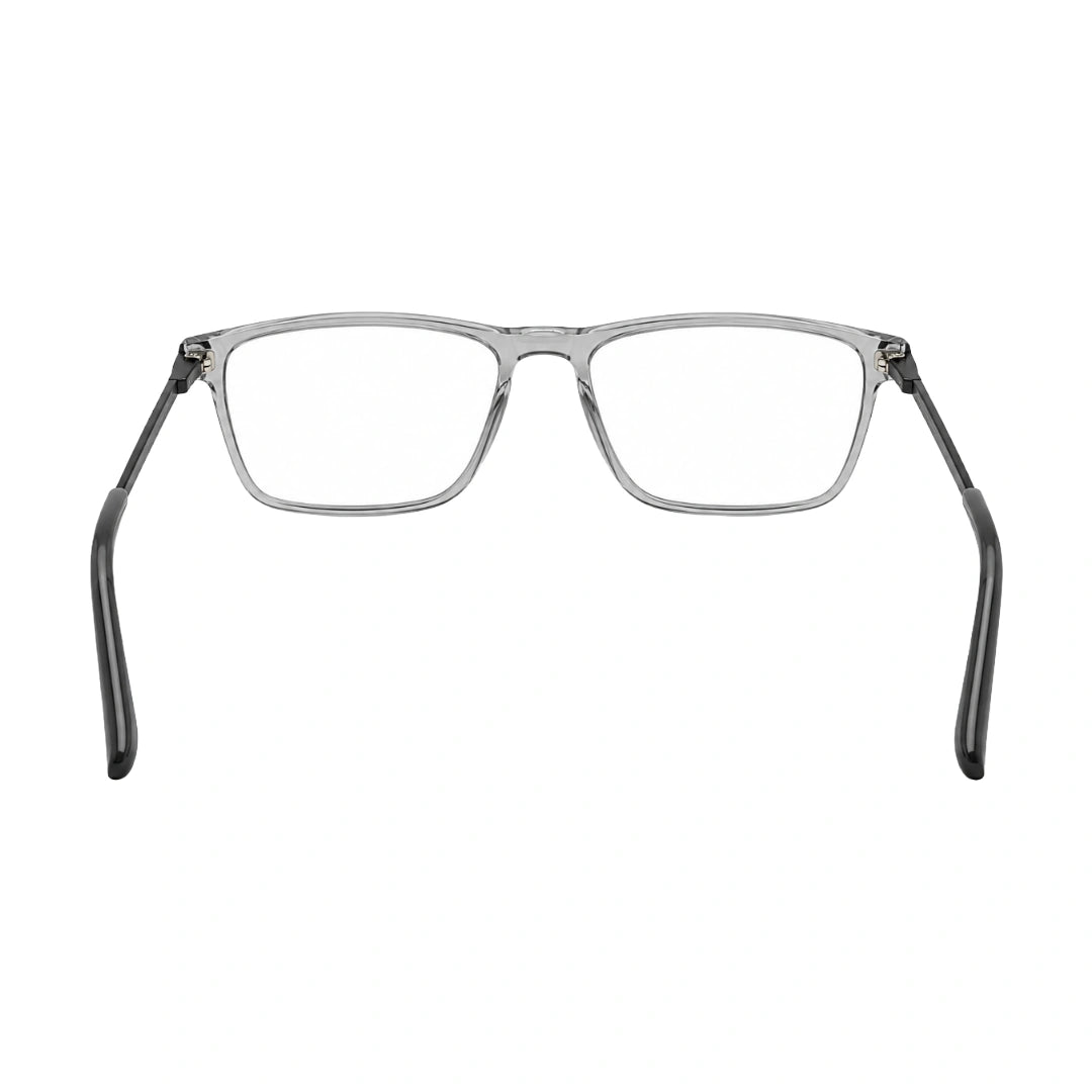 OS Sea Rock 006 full-rim rectangle optical frame in grey, rear view