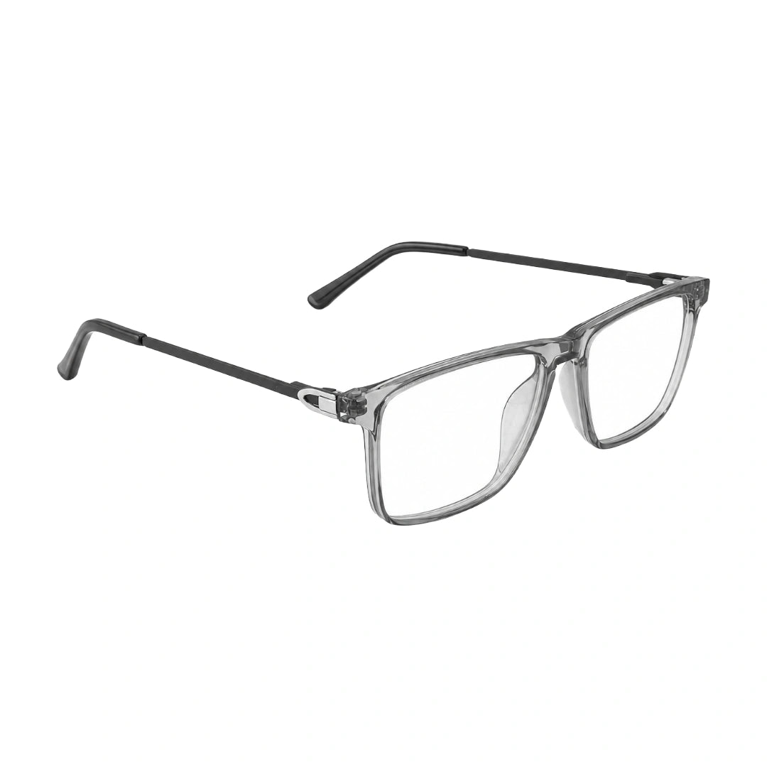 OS Sea Rock 006 full-rim rectangle optical frame in grey, angled view