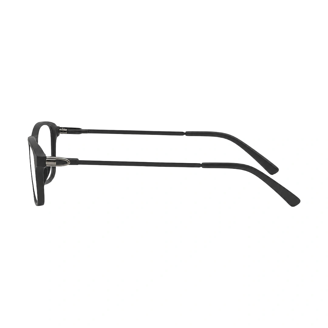 OS Sea Rock 006 full-rim rectangle optical frame in matte black, side profile view
