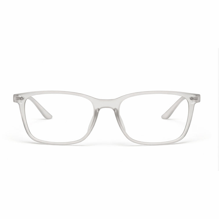 Crystal Clear Rectangular Eyeglasses with Spring Hinges