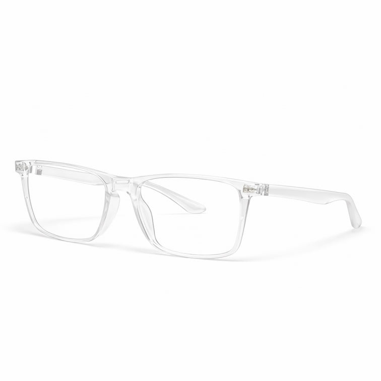 Crystal Clear Rectangle Eyeglasses - Modern Transparent Frame