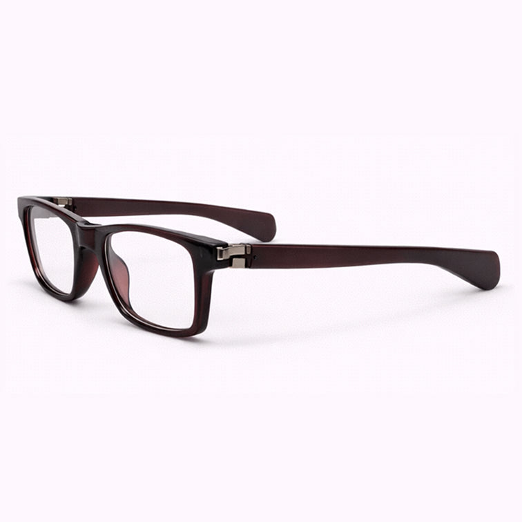 Burgundy Tortoise Rectangular Eyeglasses with Metal Hinges