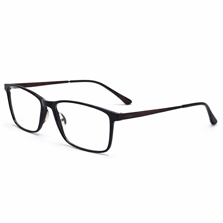 Classic Rectangle Eyeglasses - Matte Black Lightweight Metal Frame