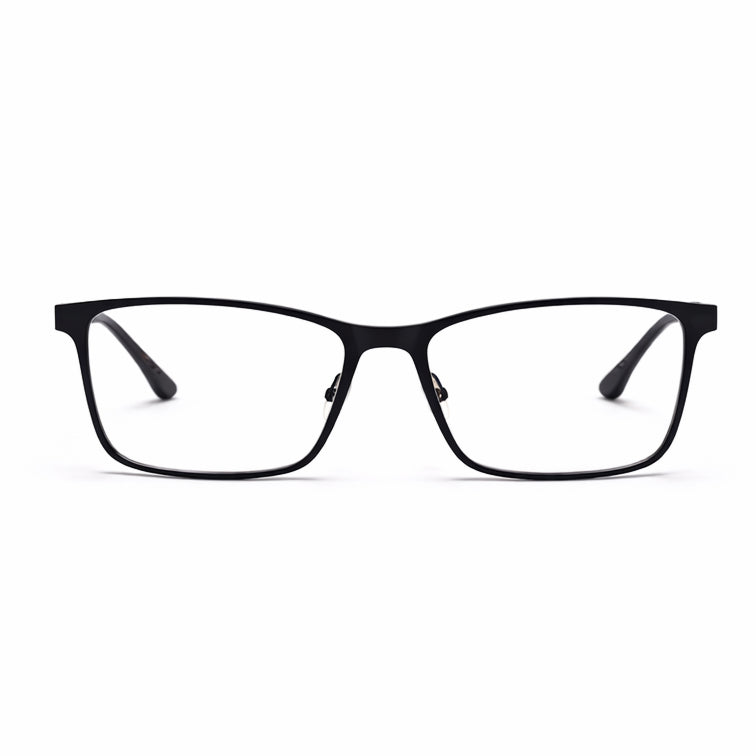Classic Rectangle Eyeglasses - Matte Black Lightweight Metal Frame