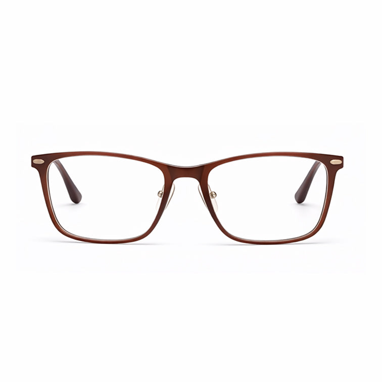 Brown Gold - Rectangle Metal Temple Eyeglasses