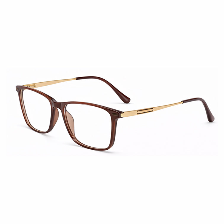 Brown Gold - Rectangle Metal Temple Eyeglasses