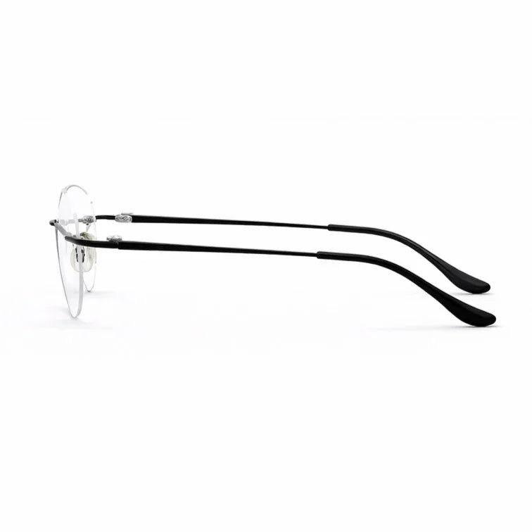 Rimless Rectangular Eyeglasses with Black Temples-zoom-