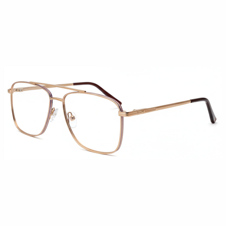 Voyager Optical Frame - Gold Metal Aviator Eyeglasses with Double Bridge-zoom-3