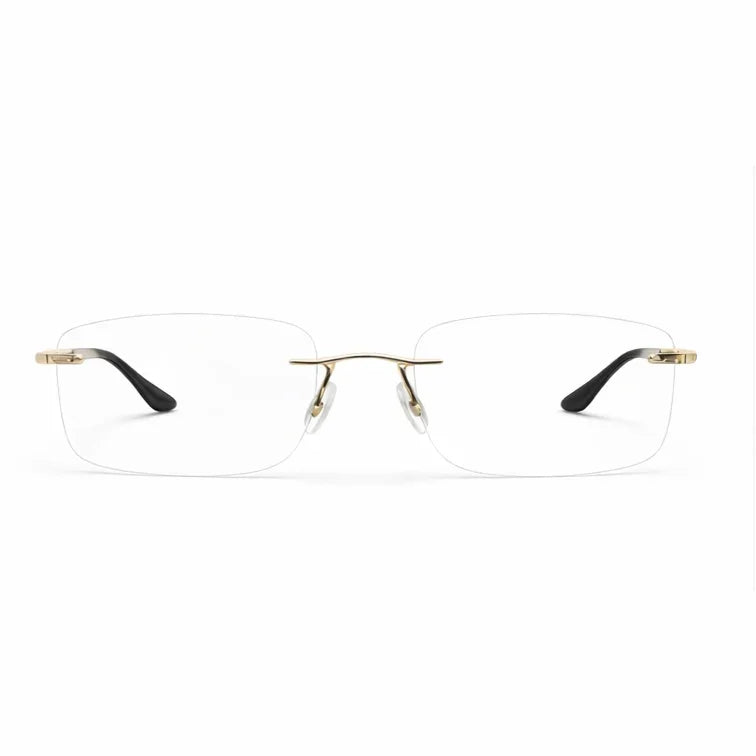 Premium Rimless Eyeglasses - Gold Spring Hinge Lightweight Frame-zoom-