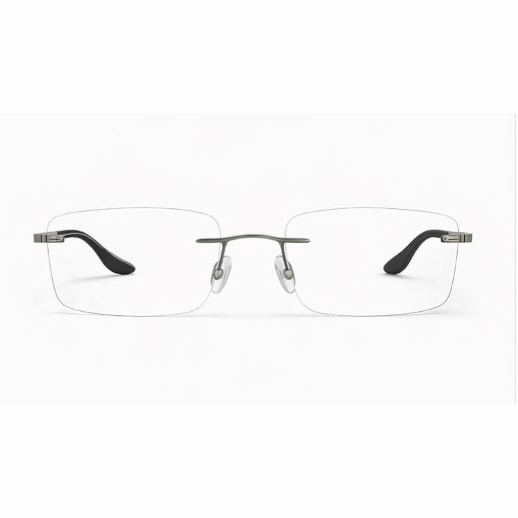 Premium Rimless Eyeglasses - Silver Spring Hinge Minimalist Frame