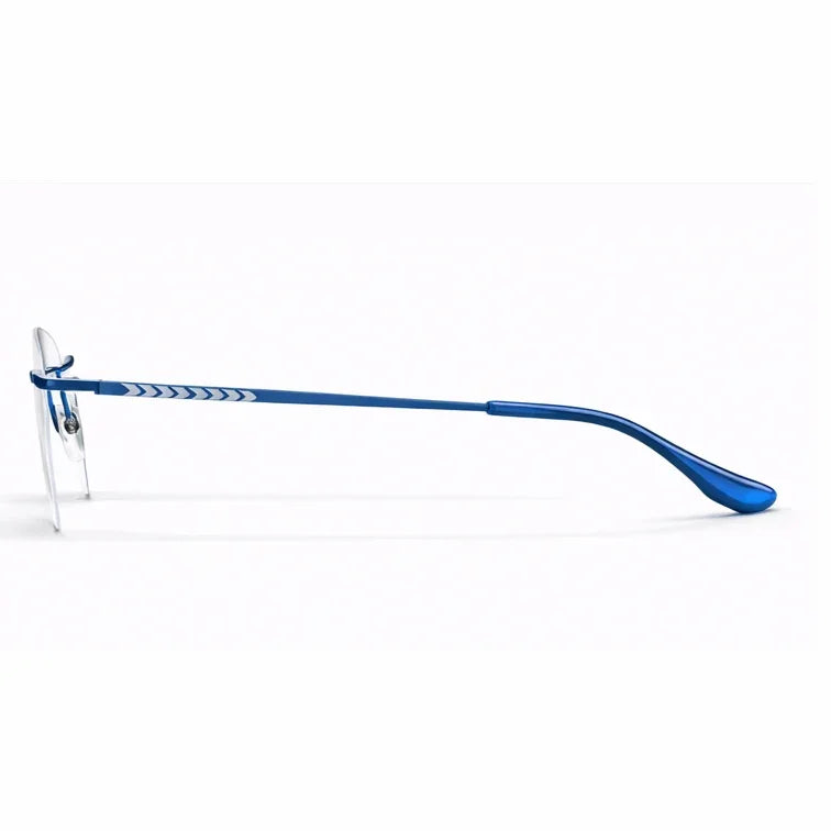 Rimless Titanium Eyeglasses with Blue Temples-zoom-