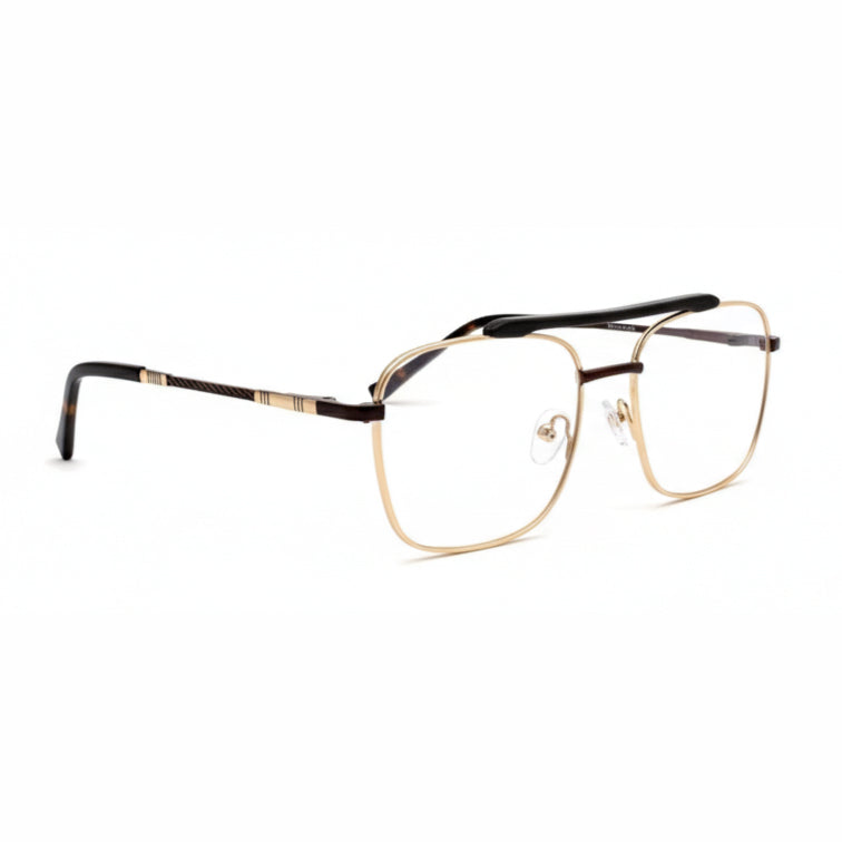 Commander Optical Frame - Gold Metal Aviator Eyeglasses with Double Bridge-2
