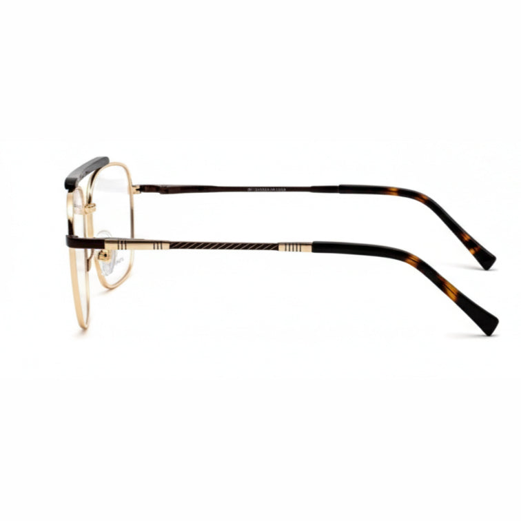 Commander Optical Frame - Gold Metal Aviator Eyeglasses with Double Bridge-zoom-