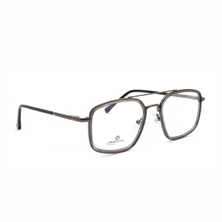 Navigator Optical Frame - Gunmetal Square Aviator Eyeglasses with Double Bridge