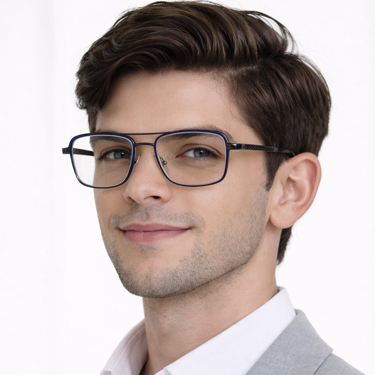 Brooklyn Square Navigator Eyeglasses - Classic Metal Frame-zoom-6