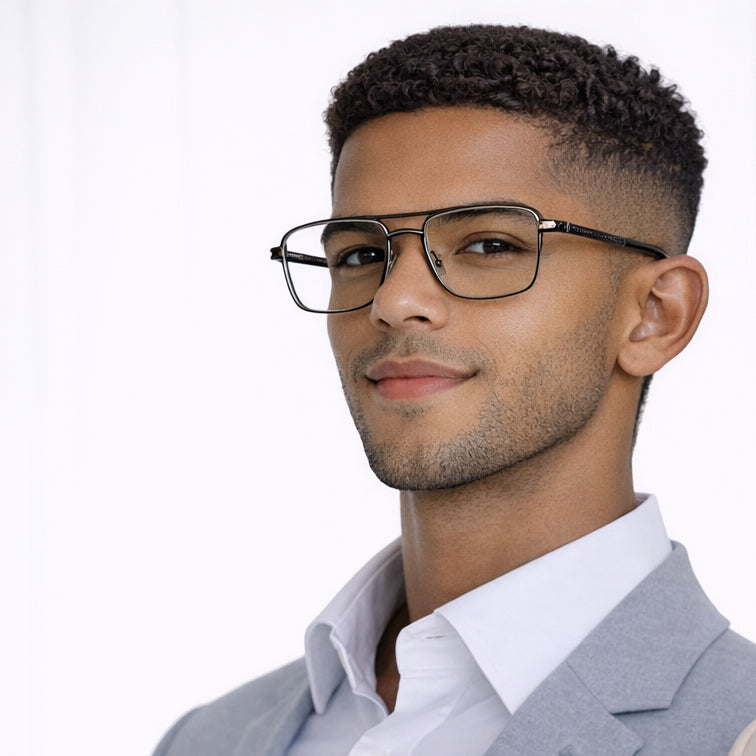 Brooklyn Square Navigator Eyeglasses - Classic Metal Frame-8