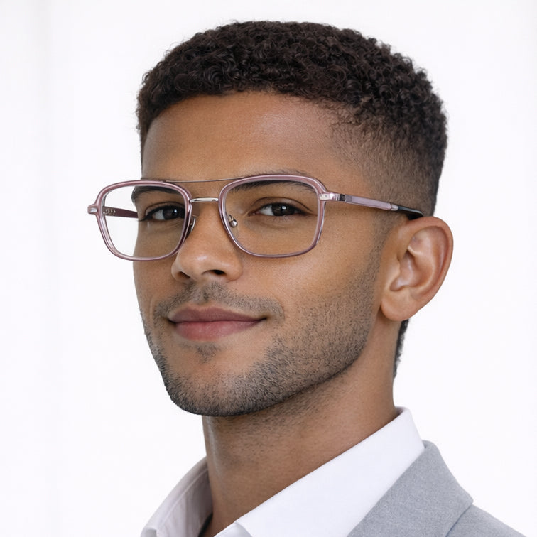 Brooklyn Aviator Navigator Eyeglasses - Premium Metal Frame-zoom-