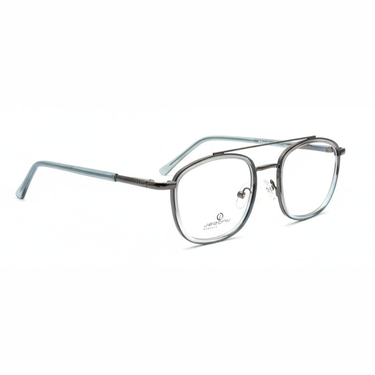 VNOGSL Pilot Optical Frame - Gunmetal Square Aviator Eyeglasses with Double Bridge Design-2