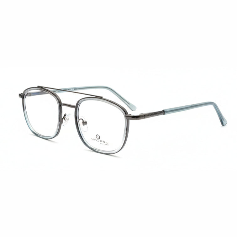 VNOGSL Pilot Optical Frame - Gunmetal Square Aviator Eyeglasses with Double Bridge Design-3