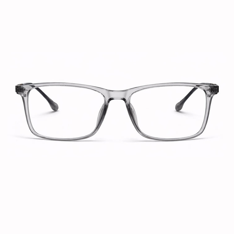 Modern Translucent Frames with Contrast Temples - Sleek Rectangular Eyeglasses