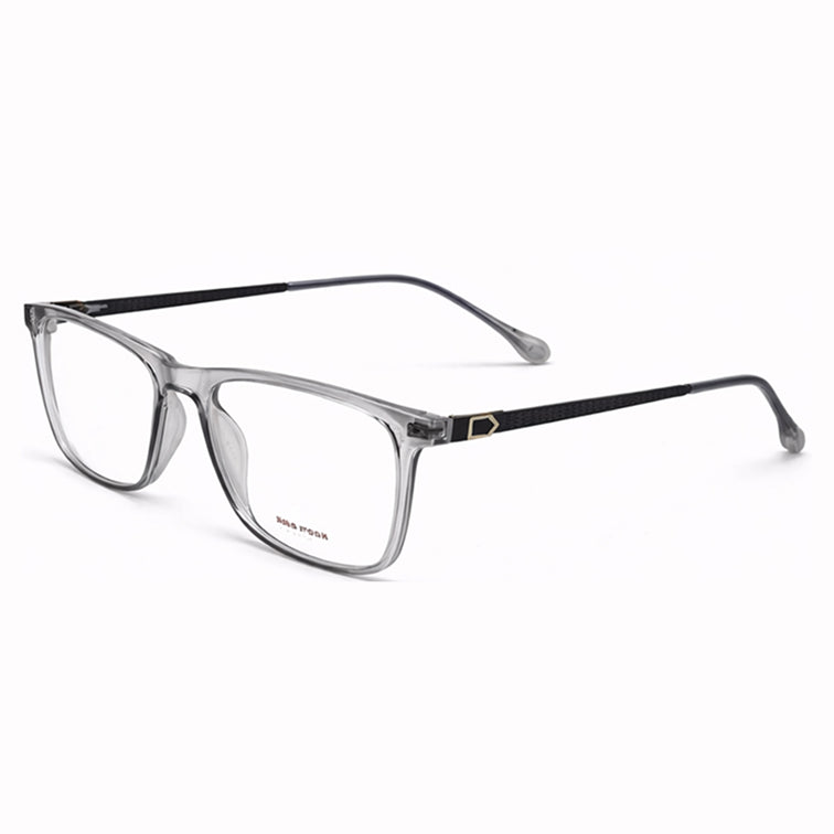 Modern Translucent Frames with Contrast Temples - Sleek Rectangular Eyeglasses