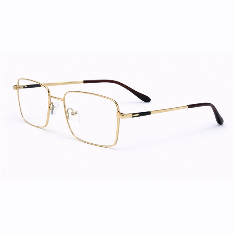 Prestige Optical Frame - Gold Metal Rectangular Eyeglasses-zoom-