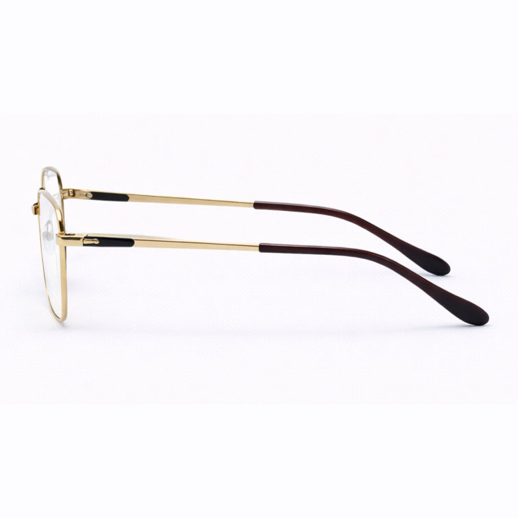 Prestige Optical Frame - Gold Metal Rectangular Eyeglasses-4