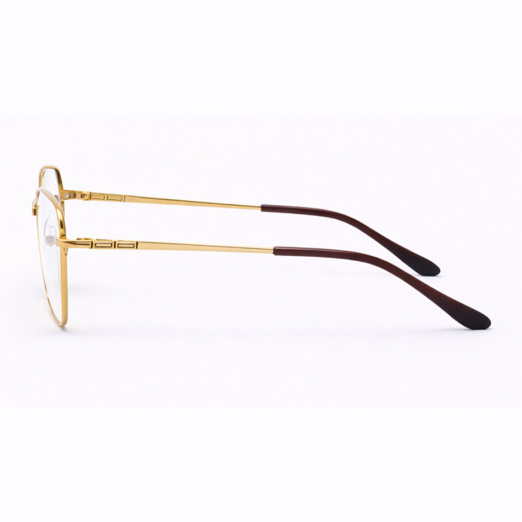 Classic Optical Frame - Gold Metal Square Eyeglasses-zoom-4