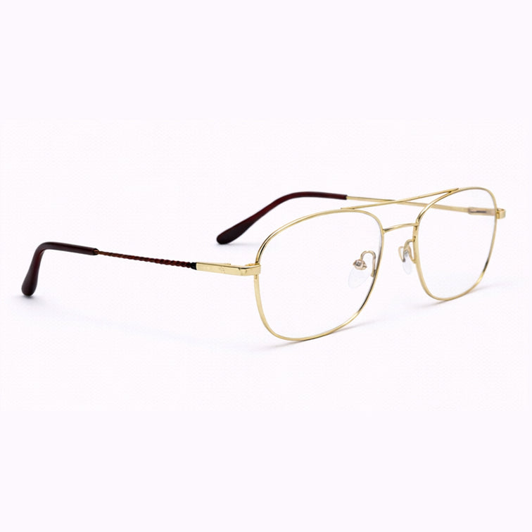 Aviator Optical Frame - Gold Metal Double Bridge Eyeglasses-2