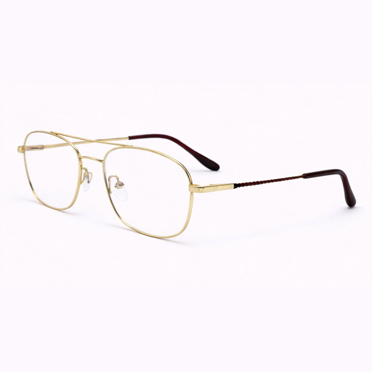 Aviator Optical Frame - Gold Metal Double Bridge Eyeglasses-3