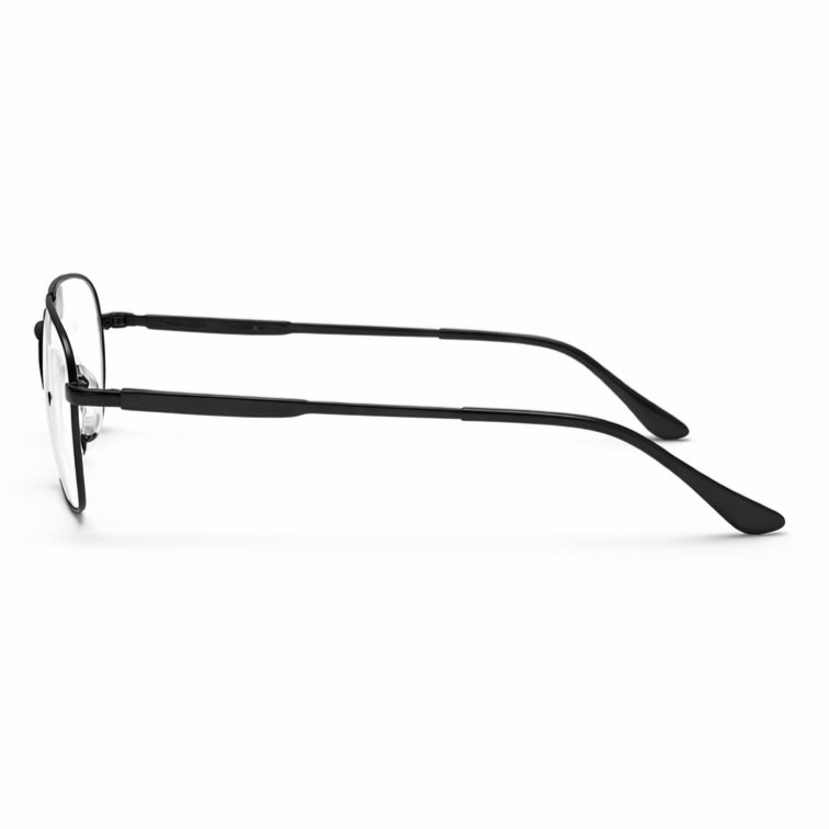 Navigator Optical Frame - Black Metal Aviator Eyeglasses-zoom-