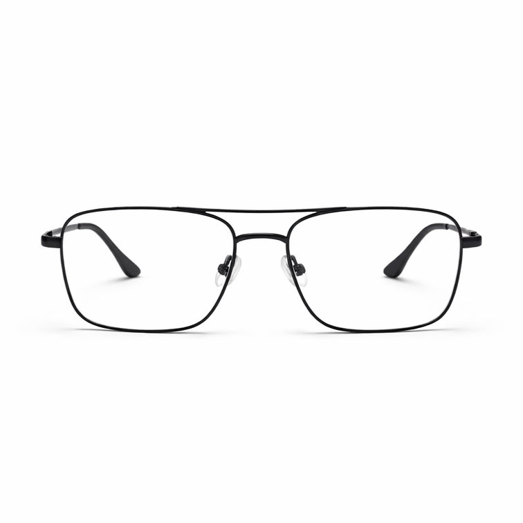 Navigator Optical Frame - Black Metal Aviator Eyeglasses