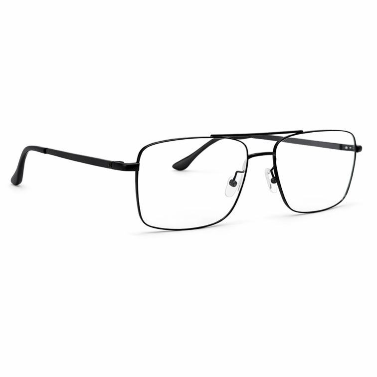 Commander Optical Frame - Black Metal Rectangular Eyeglasses-2
