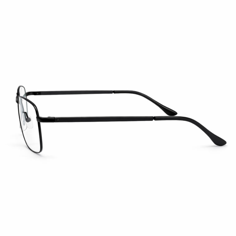 Commander Optical Frame - Black Metal Rectangular Eyeglasses-zoom-
