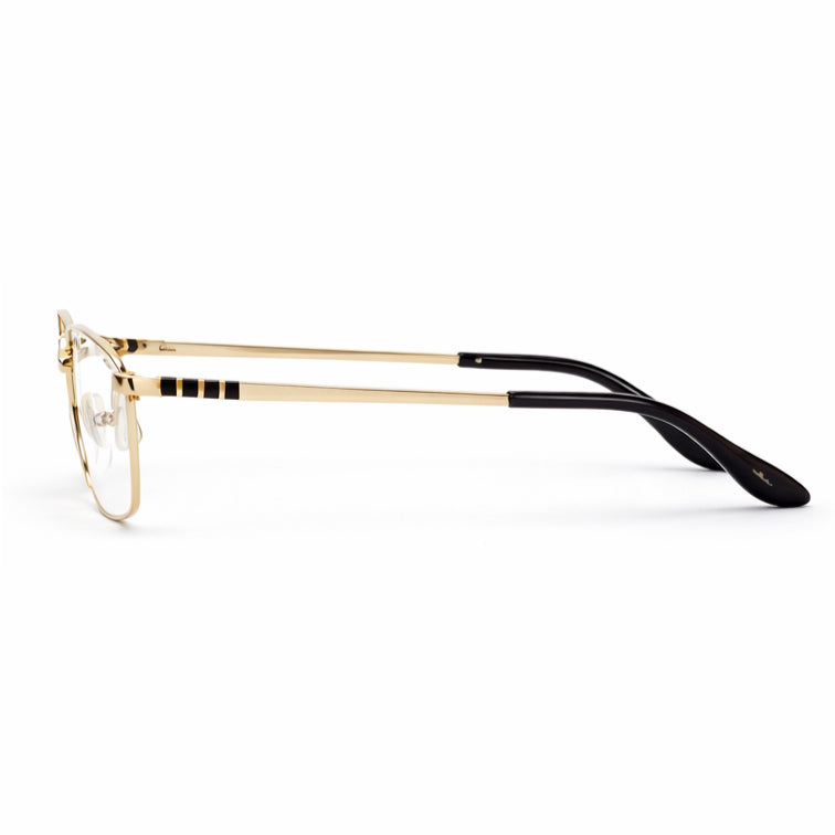 Pilot Optical Frame - Gold Metal Aviator Eyeglasses with Black Tips-4