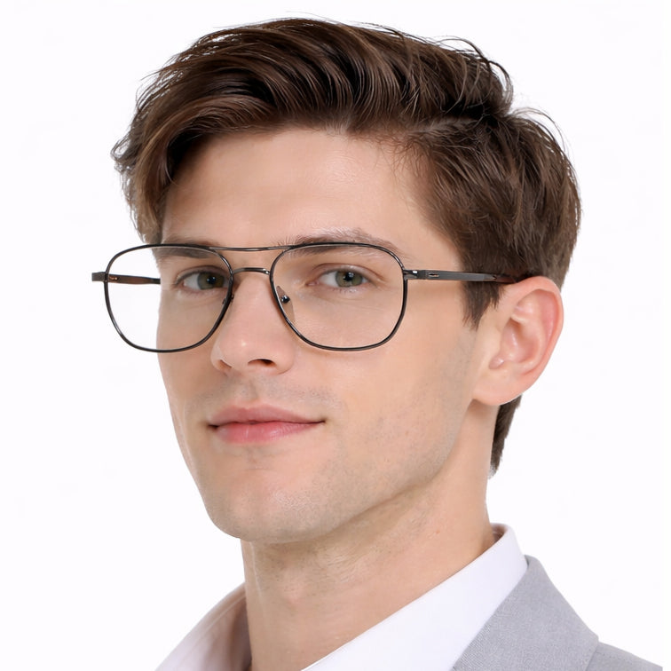 College Fashion - Double Bridge Navigator Eyeglasses-6