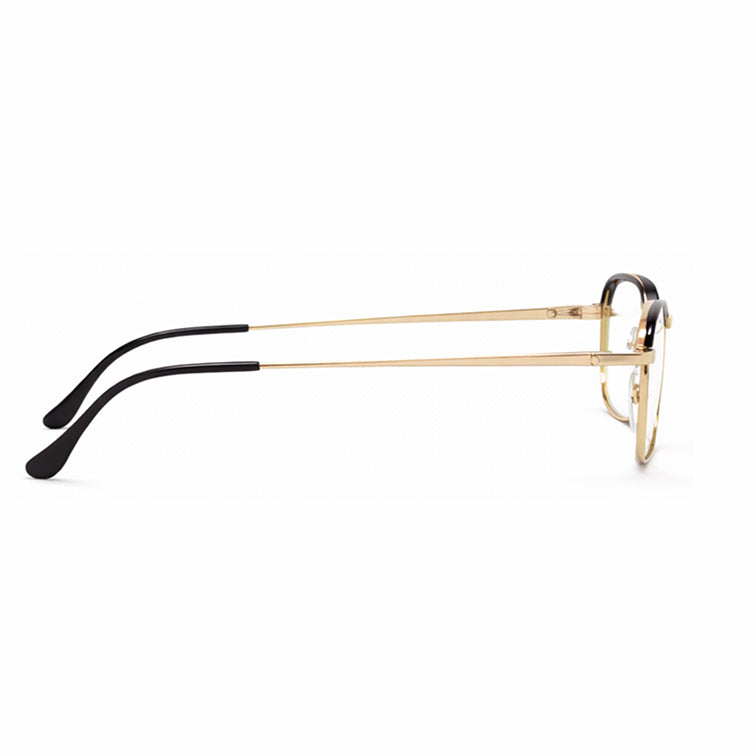 Sophisticated Gold & Black Metal Frame Eyeglasses - Modern Rectangular Design-zoom-4