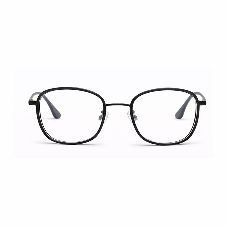 Classic Black Rounded Square Frame Eyeglasses - Versatile Everyday Design-zoom-1