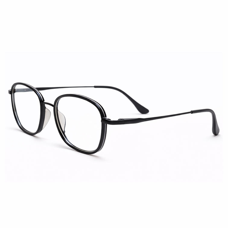Classic Black Rounded Square Frame Eyeglasses - Versatile Everyday Design-zoom-