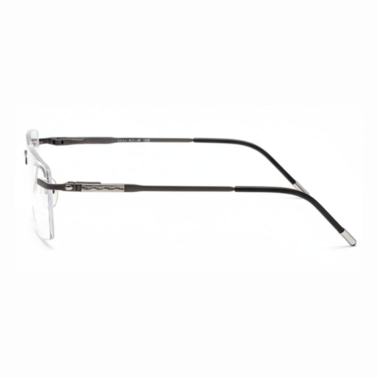 Rimless Rectangle Eyeglasses - Gunmetal Gray with Precision Temple Design-zoom-4