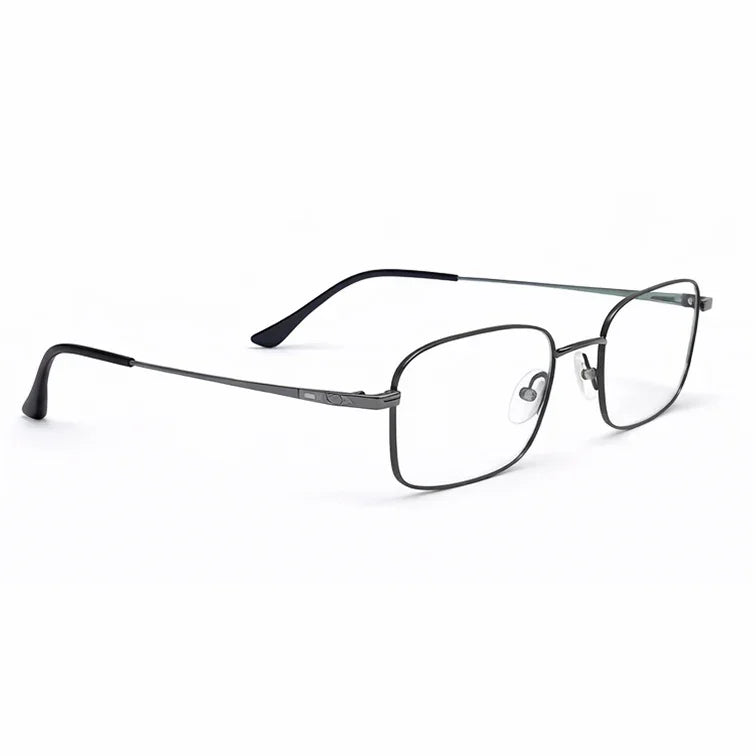 Premium Metal Rectangle Eyeglasses - Gunmetal Full-Rim Classic Frame-zoom-3