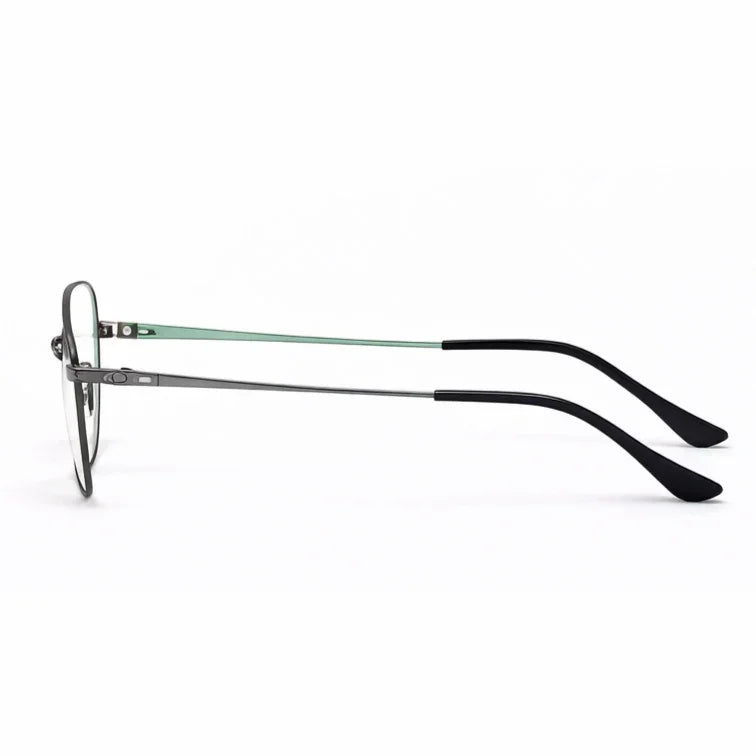 Premium Metal Rectangle Eyeglasses - Gunmetal Full-Rim Classic Frame-4