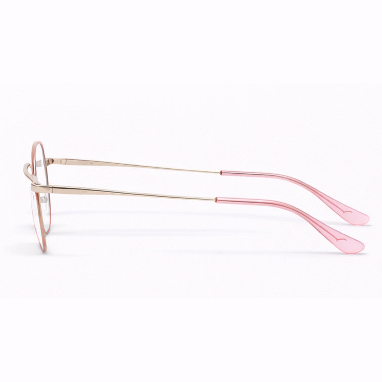 Rose Optical Frame - Pink & Silver Metal Round Eyeglasses with Delicate Design-4