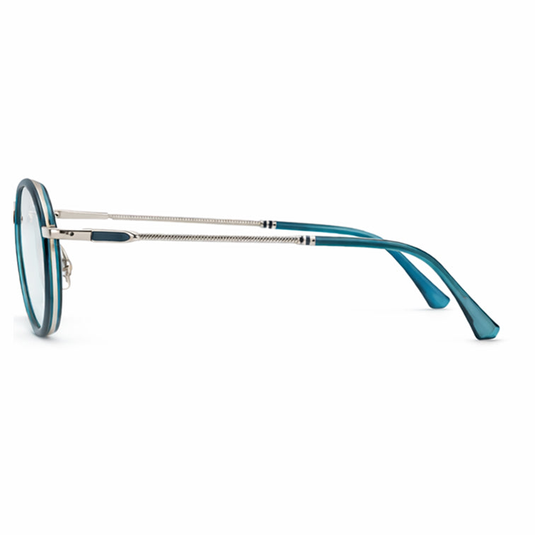 Brooklyn Vintage Round Eyeglasses - Teal Acetate & Metal Frame-4