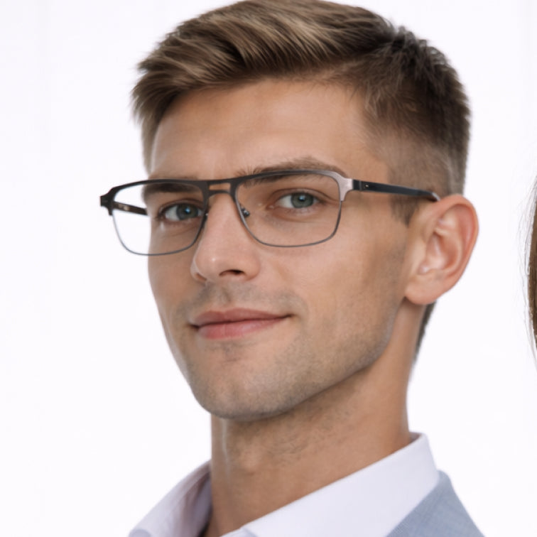 Brooklyn Executive Navigator Eyeglasses - Gunmetal Metal Frame-zoom-
