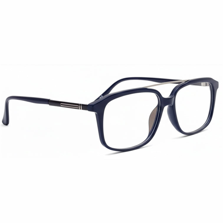 Brooklyn Modern Navigator Eyeglasses - Navy Acetate & Silver Metal-3