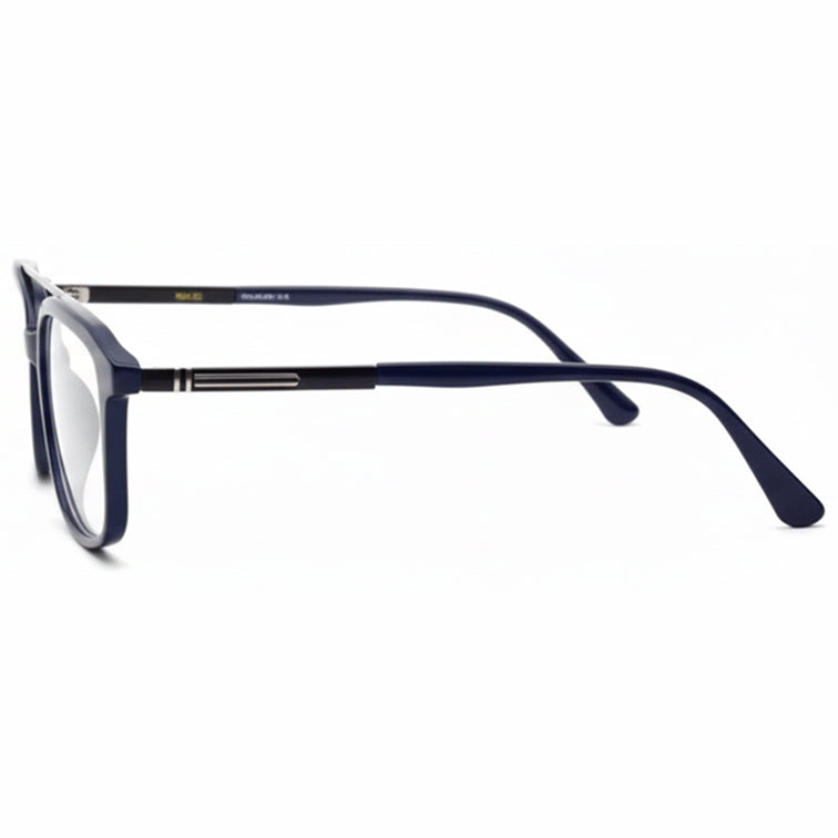 Brooklyn Modern Navigator Eyeglasses - Navy Acetate & Silver Metal-zoom-