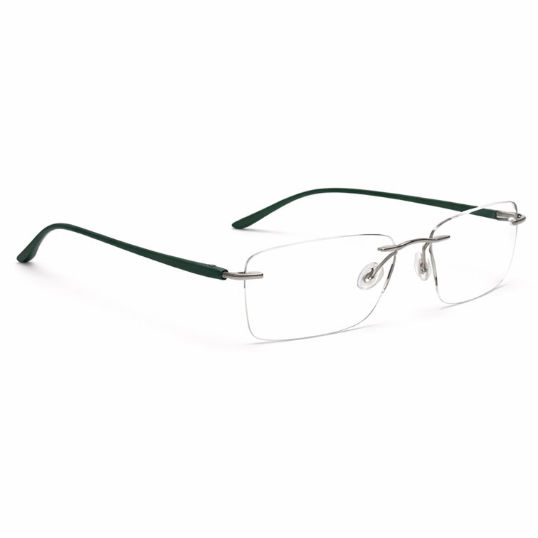 Minimalist Rimless Eyeglasses - Lightweight Titanium Frame-zoom-3