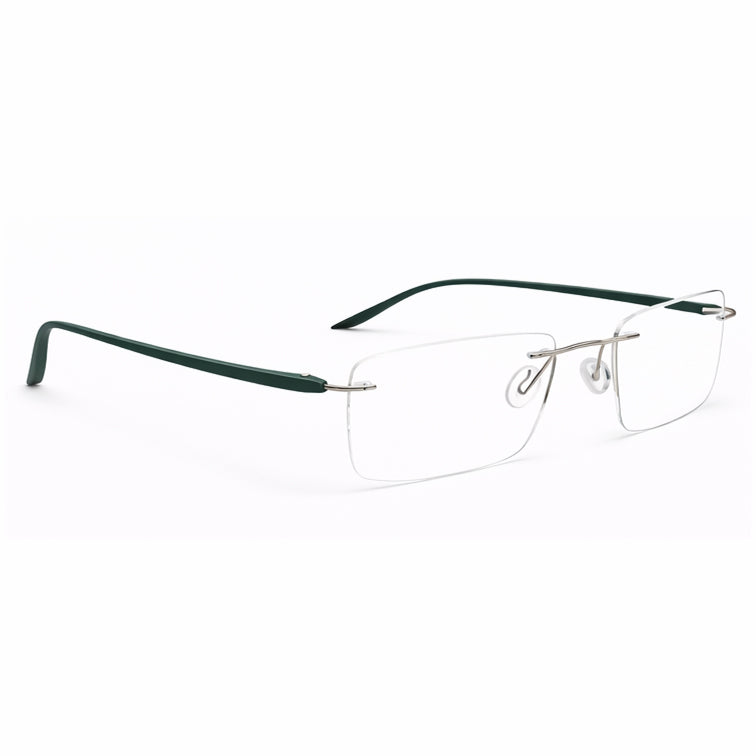 Deep Forest Green Temple Rimless Eyeglasses - Premium Lightweight Frame-3