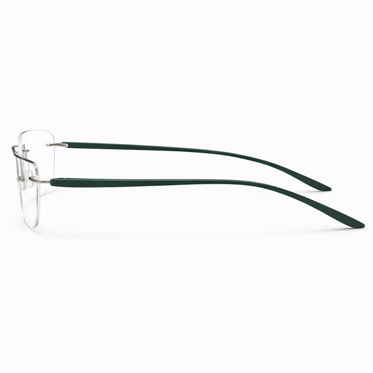 Deep Forest Green Temple Rimless Eyeglasses - Premium Lightweight Frame-4